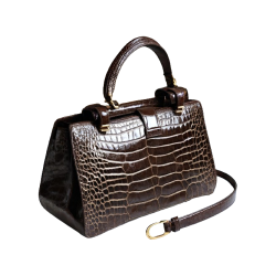 Dark Brown Crocodile Vintage Handbag